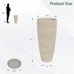 Set of 2 Tall Planter, 21 inch Large Plastic Planter - Image 3