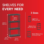 IRIS USA 4-Shelf Light Duty Plastic Storage Shelves, 200lb Capacity, Medium - Image 3