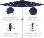 Best Choice Products 10ft Solar Polyester LED Lighted Patio Umbrella w/Tilt - Image 5
