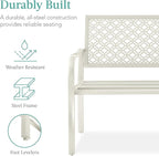 Best Choice Products Outdoor Bench 2-Person Metal Steel Benches Furniture - Image 3