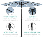 Best Choice Products 10ft Solar Polyester LED Lighted Patio Umbrella w/Tilt - Image 5
