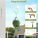BOLITE Plant Hangers Outdoor Indoor, 12 Inch Wall Plant Hooks, Metal Bird - Image 9