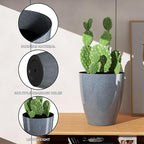 QCQHDU 10 inch Tall Planters for Indoor & Outdoor Plants, 2 Pack Sturdy - Image 2