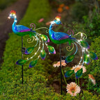 DREAMSOUL 2 Pack Metal Peacock Solar Lights Outdoor Waterproof LED Solar Lights - Image 4
