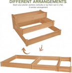 3-Tier Raised Garden Bed with Fabric Liner, Wood Elevated Planter Box with - Image 6
