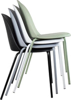 2xhome Set of 2 Modern Stackable Armless Dining Chairs, Plastic Shell Seat - Image 4