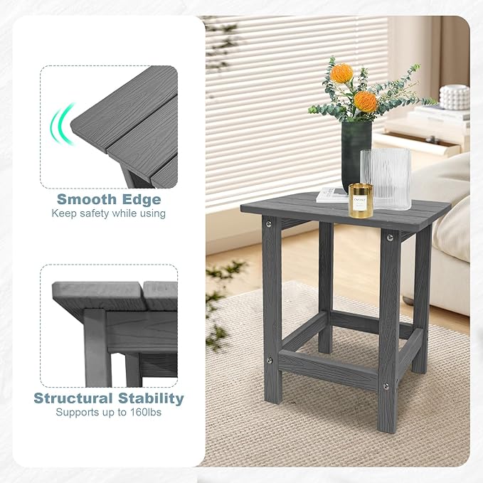 Outdoor Side Table, HDPS Single Adirondack Side Table Weather Resistant - Image 5