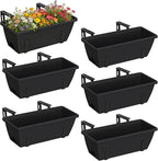 CADUKE 6 PCS Railing Planter Boxes, 17 Inch Deck Rail Planters by CADUKE