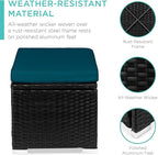 Best Choice Products Set of 2 Wicker Ottomans, Additional Seating, Side Table - Image 4