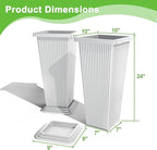FENCY Set of 2 Tall Planters for Outdoor Plants, 24 Inch Large Tapered Pots - Image 3