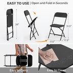VINGLI 1 Pack Black Plastic Folding Chair, Indoor Outdoor Portable Stackable - Image 3