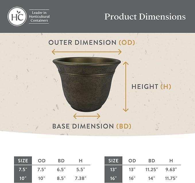 The HC Companies Sierra Round Self-Watering Pot - Image 6