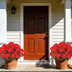 Artificial Flowers for Outdoors, 6 Bundles Realistic Silk Fake Red Geraniums - Image 3