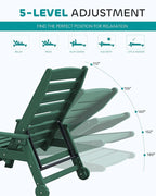SERWALL Patio Chaise Lounge Chair Set of 2, Poly Lounge Chair - Image 3