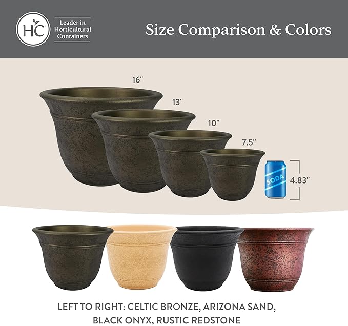 The HC Companies Sierra Round Self-Watering Pot - Image 6
