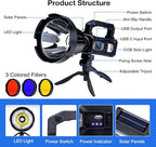 Solar Rechargeable Spotlight 3, 000L High Lumens, Super Bright Led Spot Lights - Image 6