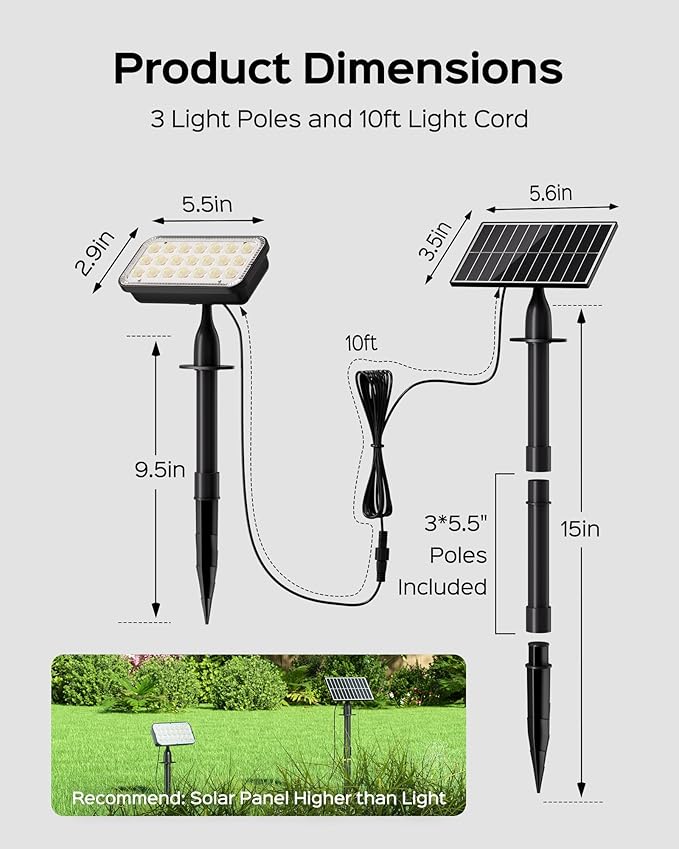 JACKYLED Solar Lights Outdoor Waterproof, Solar Tree Lights Outdoor - Image 3