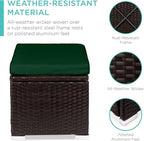 Best Choice Products Set of 2 Wicker Ottomans, Additional Seating, Side Table - Image 4