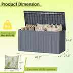 Devoko 100 Gallon Outdoor Storage Box, Waterproof Resin Deck Box - Image 8