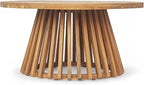 Merax Patio Outdoor Acacia Wood Round Coffee Table - Image 4