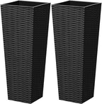 Greesum 24 Inch Tall Plastic Planters, Detachable Inner Pot & Drainage Holes by Acurax