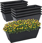 Window Box Planter, 10 Pack Plastic Vegetable Flower Planters Boxes 17 Inches by CHUKEMAOYI