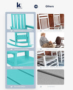 KINGYES Oversized Outdoor Rocking Chair Set of 2, All-Weather Patio Rocking - Image 7