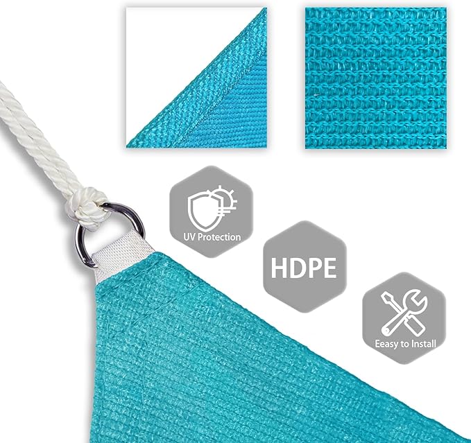 Patio Paradise 16' x 16' x 16' Sun Shade Sail Triangle Canopy Shade Cloth - Image 3