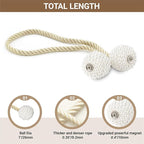 Hion Magnetic Curtain Tiebacks Beige 2pcs, Curtain Tiebacks Buckles Holdbacks - Image 2