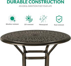 VIVIJASON 3-Piece Patio Swivel Bar Stools Set, All Weather Outdoor Cast - Image 2