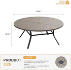 VICLLAX Round Patio Table with Adjustable Umbrella Hole - Image 3