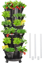6 Tiered Strawberry Planters, Vertical Garden Tower, Stacking Planter by Tectsia