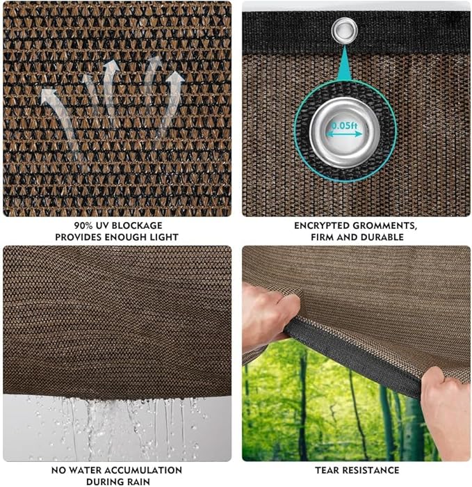 EMERIT 90% Shade Cloth Sun Shade Fabric Privacy Screen Shade Cover - Image 5