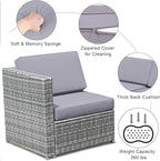 Tangkula 8 PCS Outdoor Patio Furniture Set, Rattan Wicker Sofa Set, Sectional - Image 7