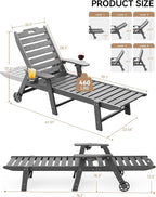 Carauci Lounge Chair Outdoor, HDPE Chaise Lounge - Image 3