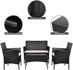 Homall 4 Pieces Outdoor Patio Furniture Sets Rattan Chair Wicker Set, Outdoor - Image 3