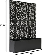 Oakland Living 6 ft. X 4 ft. Black Freestanding Metal Privacy Screen Room - Image 2