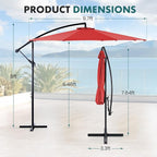 OLIXIS Offset Patio Umbrella, 9.7FT Cantilever Table Umbrellas - Image 5