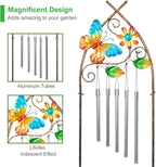 Plant Stands with Garden Trellis, 48” Metal Standing Wind Chimes Plant Pot - Image 4