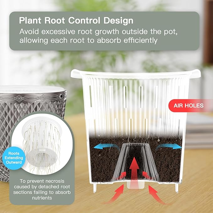 QCQHDU Self Watering Hanging Pots, 2 Pack 5.7 Inch Hanging Planters - Image 5