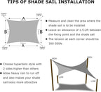 KANAGAWA Sun Shade Sail Curved 16'X20' Gray Rectangle Outdoor Shade Cover UV - Image 6