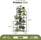 Bamworld Black Plant Stand Indoor Outdoor Corner Plant Shelf 54.7" Tall Plant - Image 2