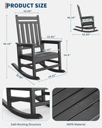 GarveeLife Poly Lumber Rocking Chair Outdoor Set of 6 - Image 2