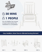 KINGYES Oversized Outdoor Rocking Chair Set of 4, All-Weather Patio Rocking - Image 6