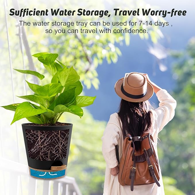 8-Inch Plant Pots, Self-Watering Planters - Image 6