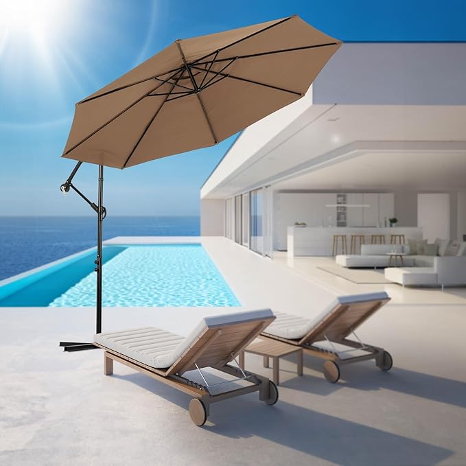 Backyard Expressions 10FT Cantilever Patio Umbrella – Outdoor Offset Hanging - Image 4