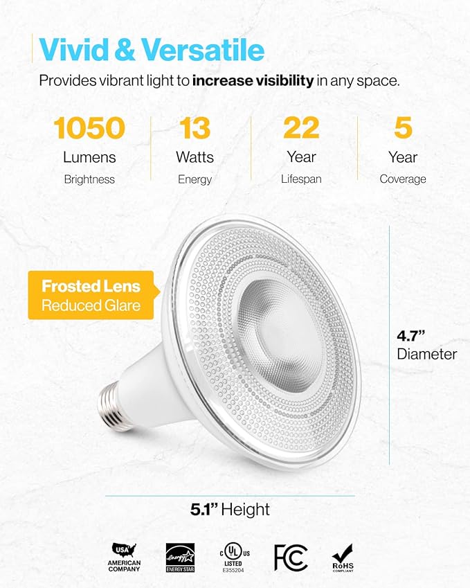 Sunco 30 Pack Outdoor Flood Light Bulb LED PAR38, Exterior Spotlight Bulbs - Image 4