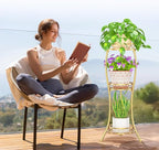 LASZOLA Gold 3 Tier Tall Plant Stand - Image 9