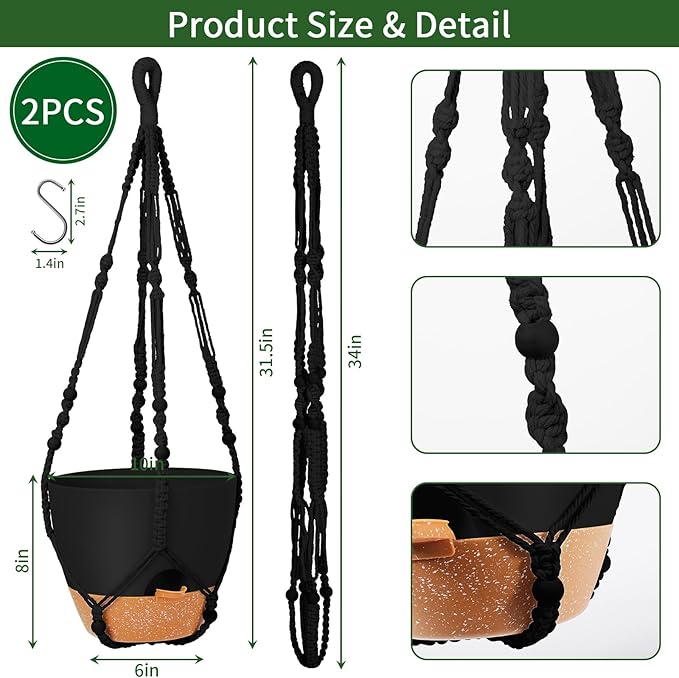 GARDIFE 10 Inch Hanging Planters - Image 2