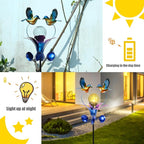 VCUTEKA Solar Lights Outdoor Metal Garden Stake Waterproof Crackle Glass Globe - Image 3